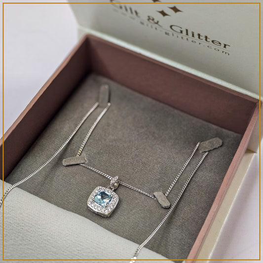 Silver Necklace N108 (Natural Topaz)