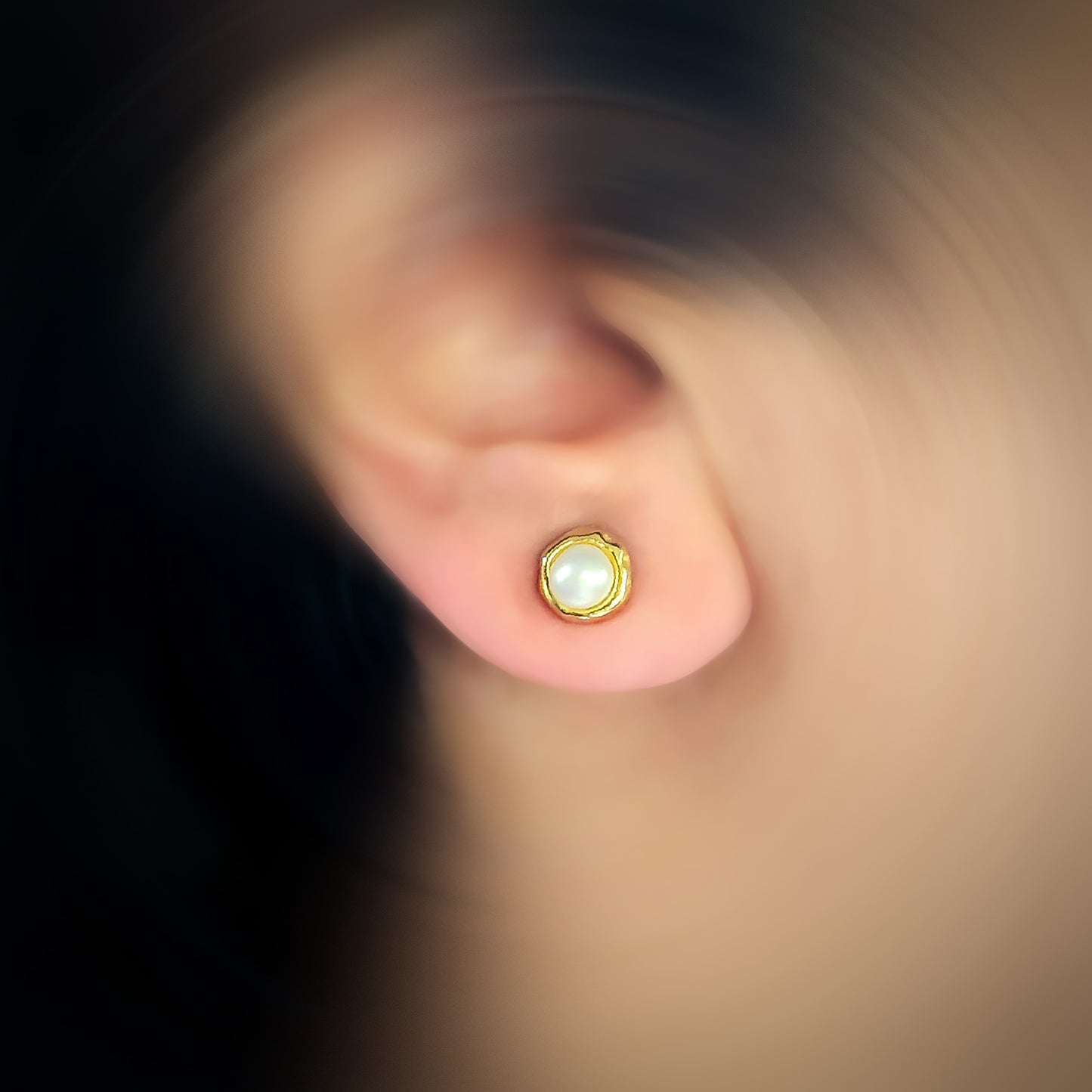 Natural Pearl Earrings E020 (White)