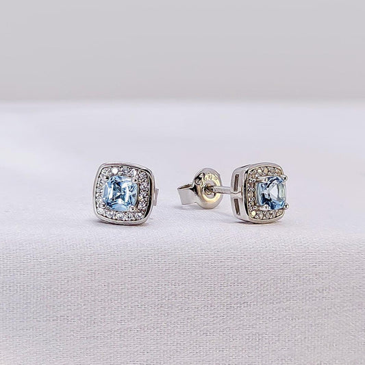 Silver Earrings E035 (Natural Topaz)