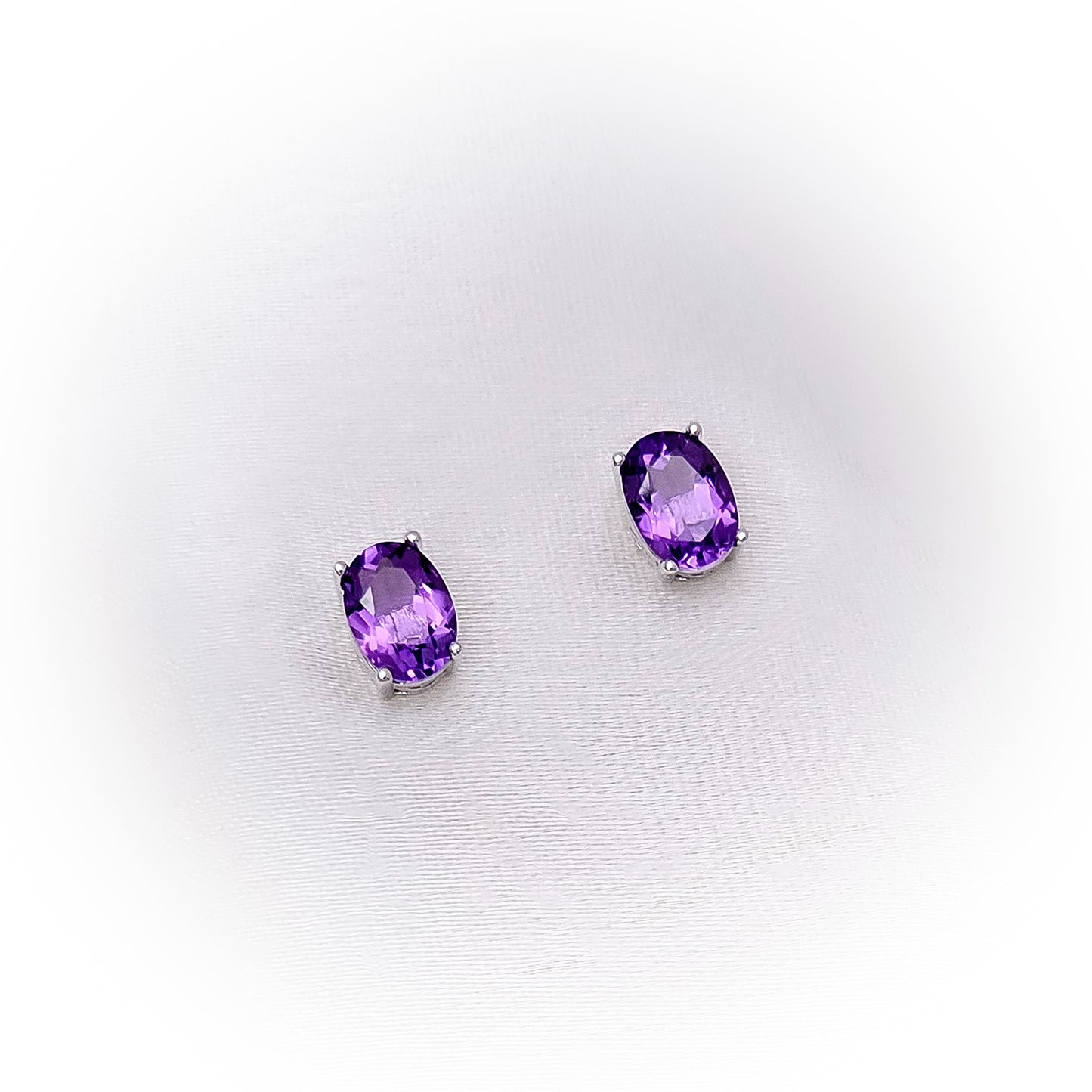 Silver Earrings E037 (Natural Amethyst)