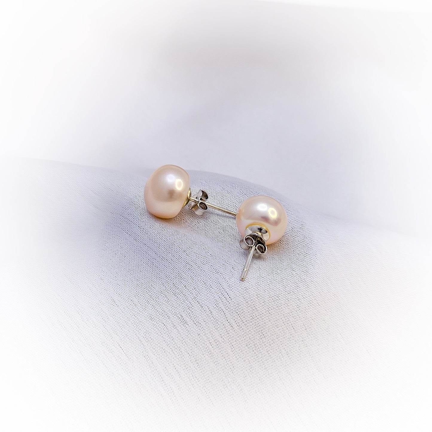 Natural Pearl Earrings E074-PE (Peach)