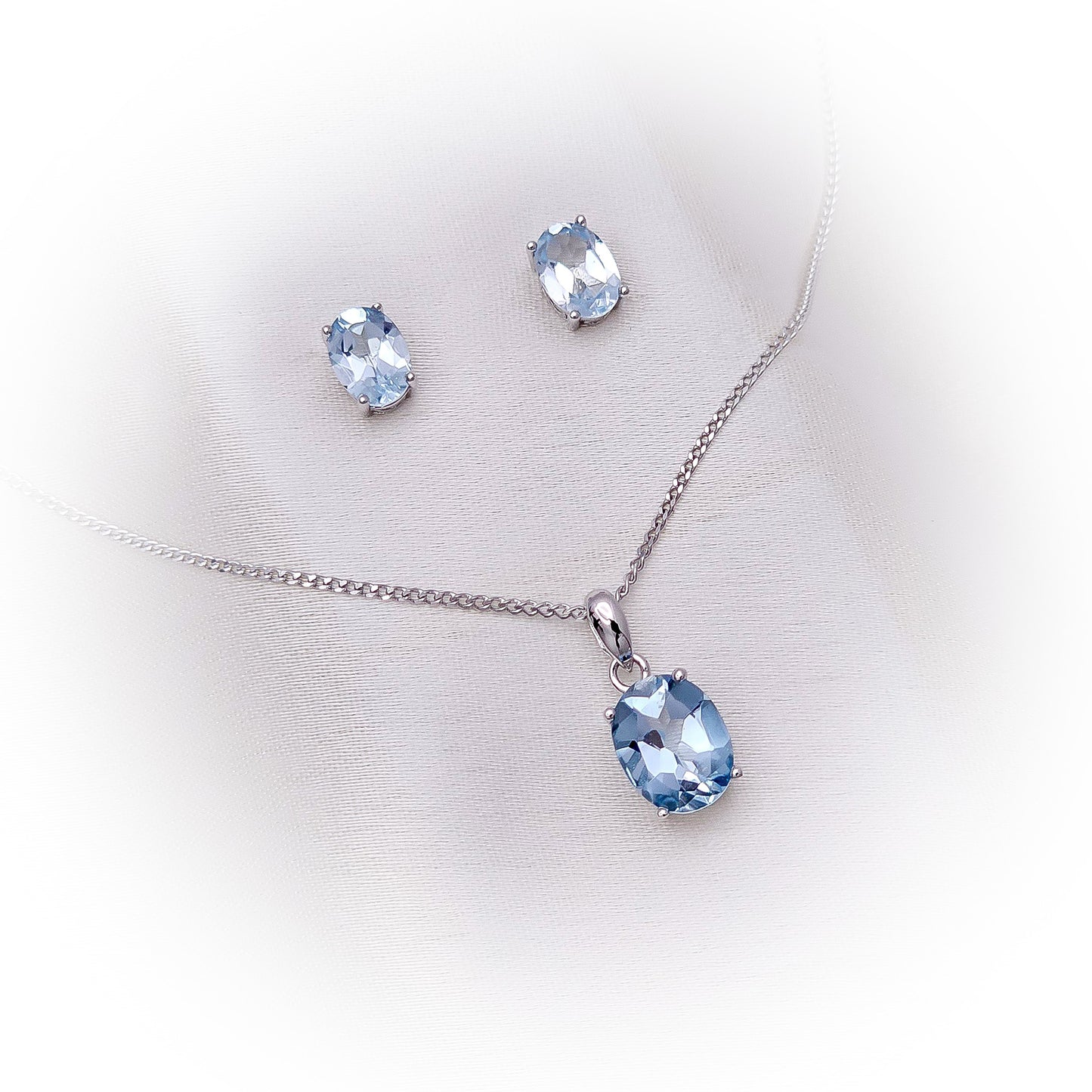 Fine Silver Natural Topaz Set N104 & E036