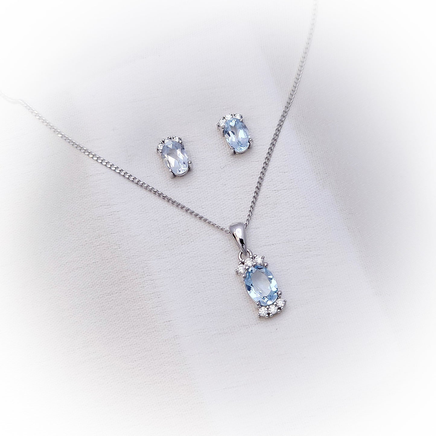 Fine Silver Natural Topaz Set N130 & E110
