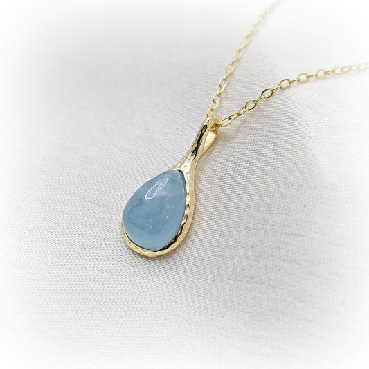 Silver Necklace N146-G (Natural Aquamarine)