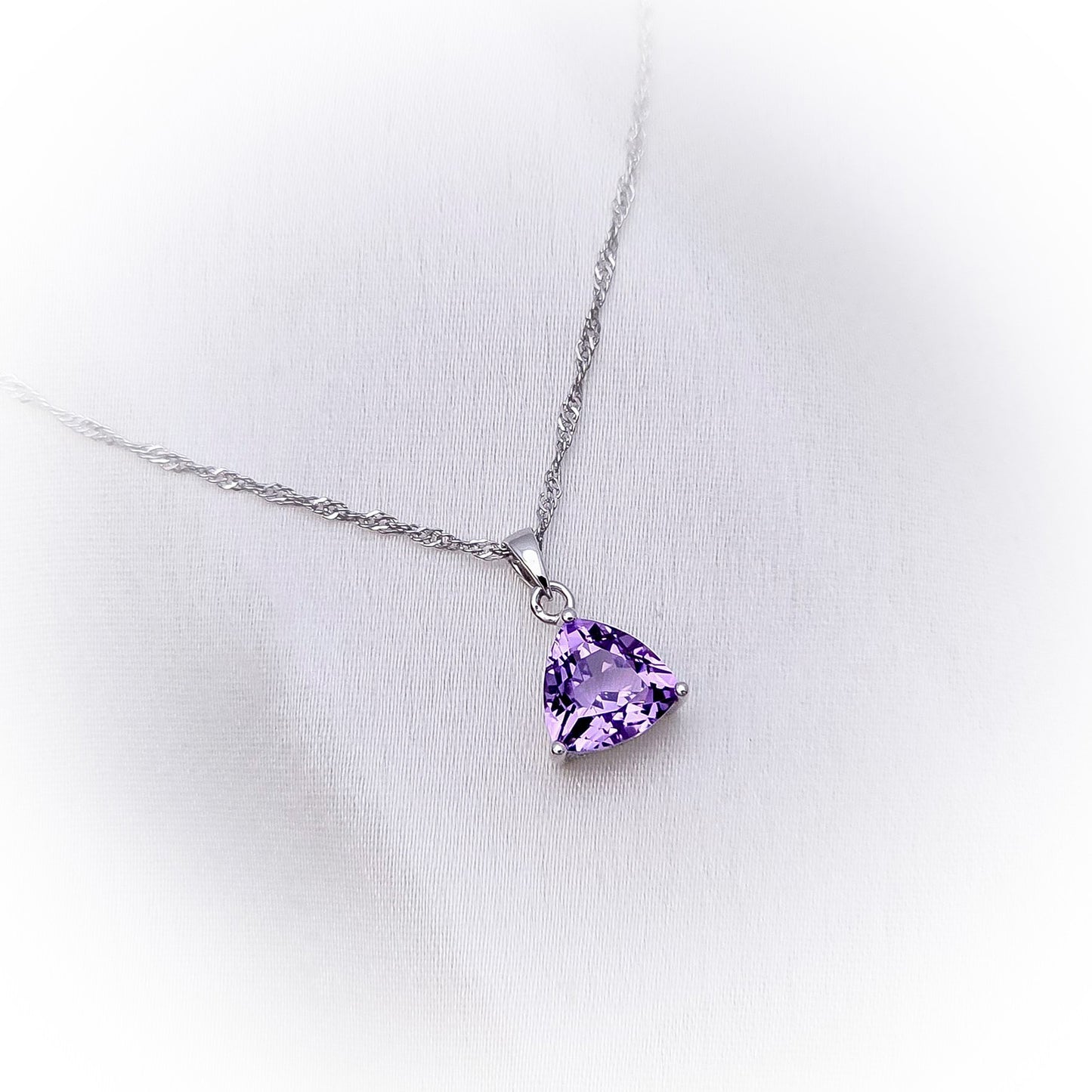 Silver Necklace N167 (Natural Amethyst)