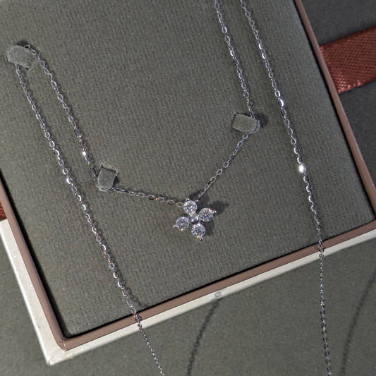 Silver Necklace N217 (Moissanite)
