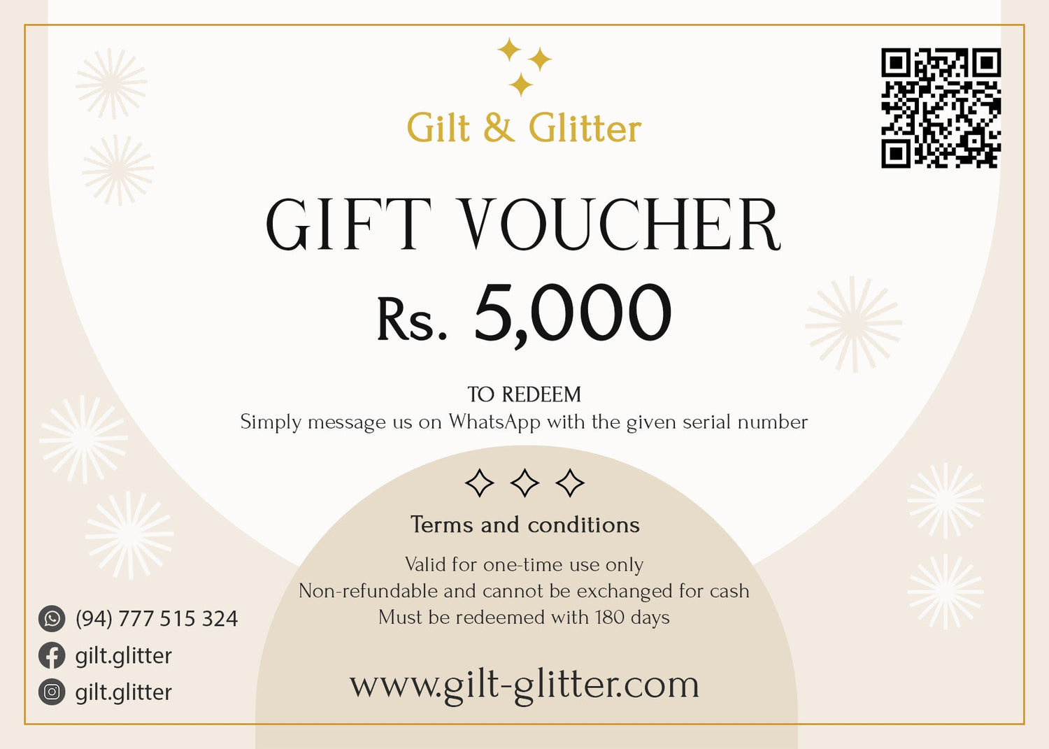 Gilt & Glitter Gift Vouchers