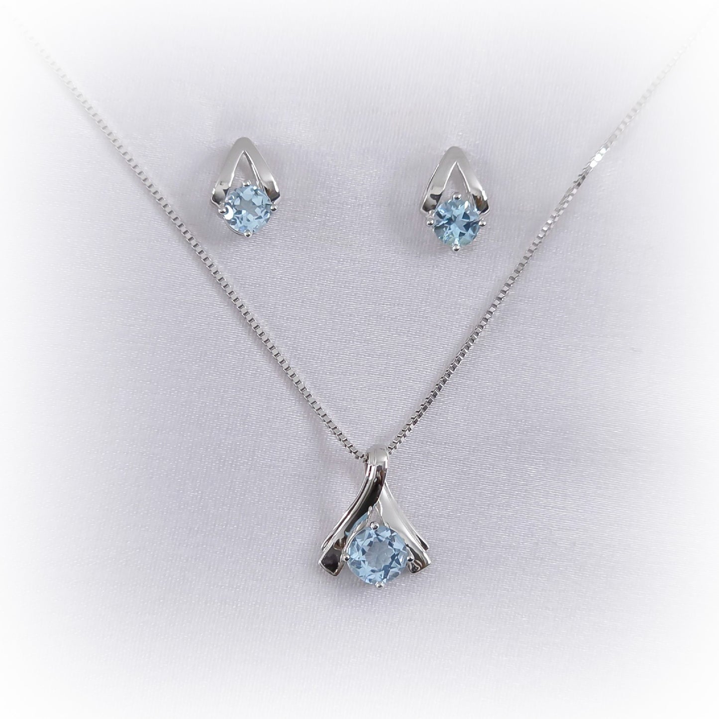 Fine Silver Natural Topaz Set N206 & E135