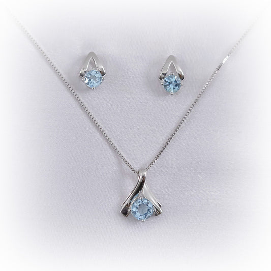 Fine Silver Natural Topaz Set N206 & E135