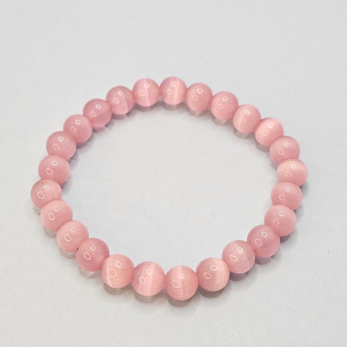 Natural Pink Cats Eye Bracelet B024