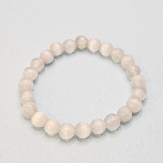 Natural White Cats Eye Bracelet B025