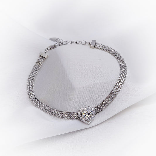 Silver Bracelet B080 (Moissanite)