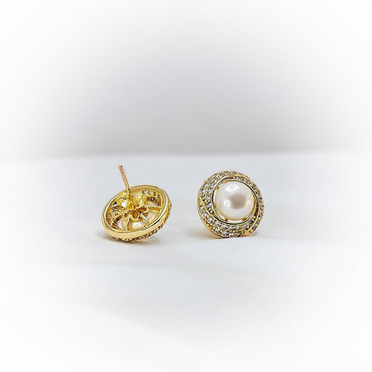 Natural Pearl Earrings E003 (White)
