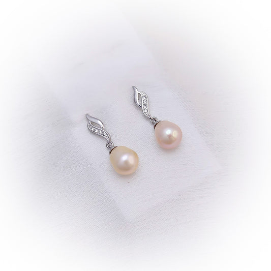Natural Pearl Earrings E033-PE (Peach)