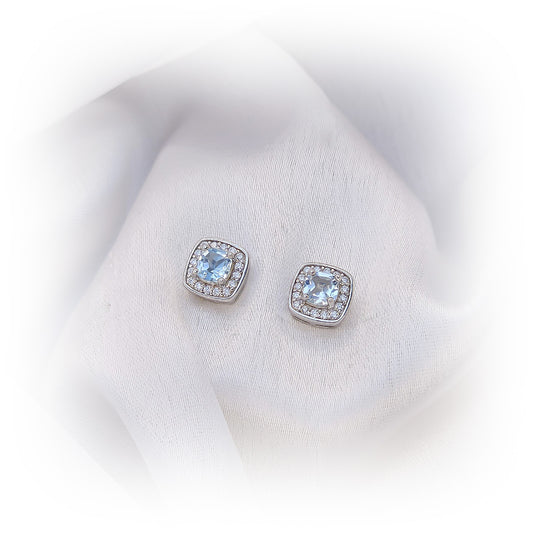 Silver Earrings E035 (Natural Topaz)