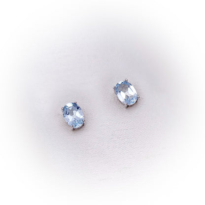 Silver Earrings E036 (Natural Topaz)