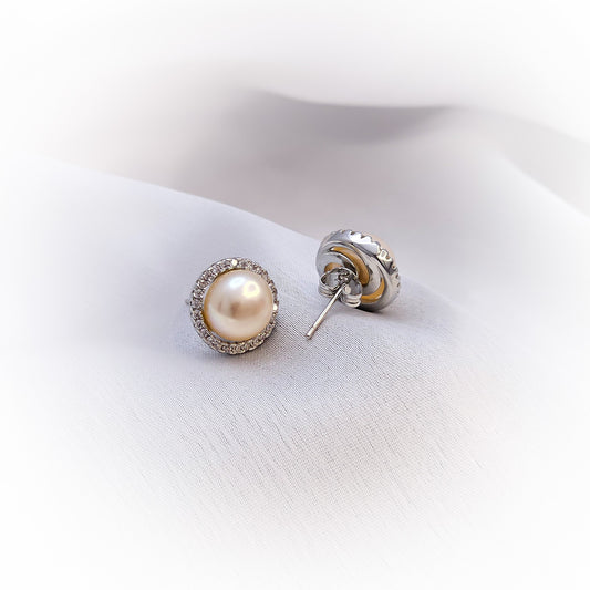 Natural Pearl Earrings E039-PE (Peach)