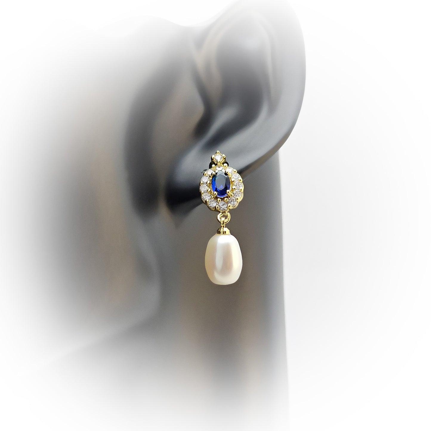Natural Pearl Earrings E052 (White)