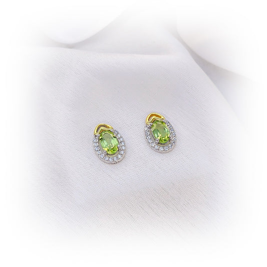 Silver Earrings E060 (Natural Peridot)