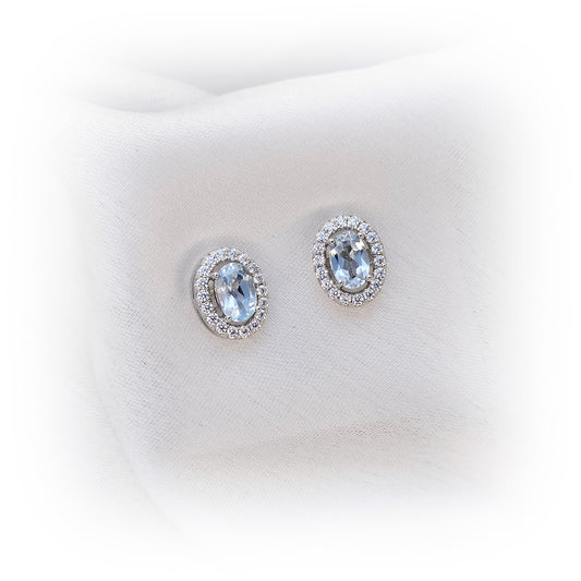 Silver Earrings E071 (Natural Topaz)