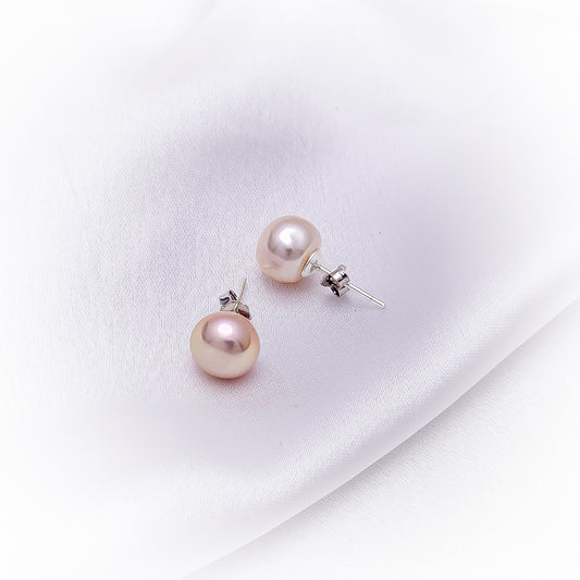 Natural Pearl Earrings E074-PU (Purple)