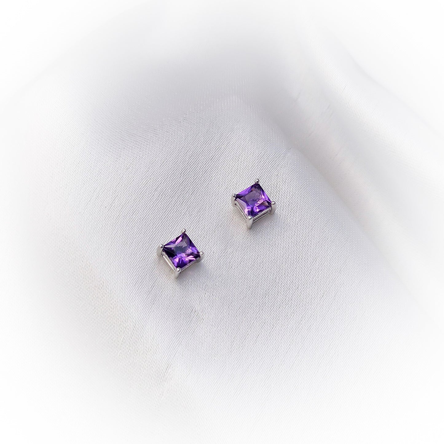 Silver Earrings E089 (Topaz/Amethyst/Garnet)