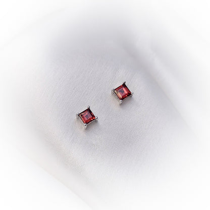 Silver Earrings E089 (Topaz/Amethyst/Garnet)