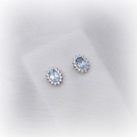 Silver Earrings E128 (Natural Topaz)