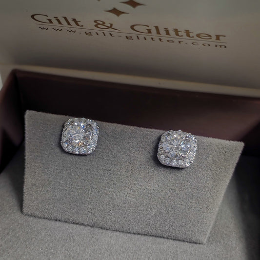 Silver Earrings E140 (Moissanite)