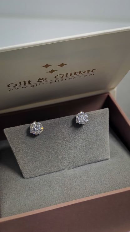 Silver Earrings E141 (Moissanite)