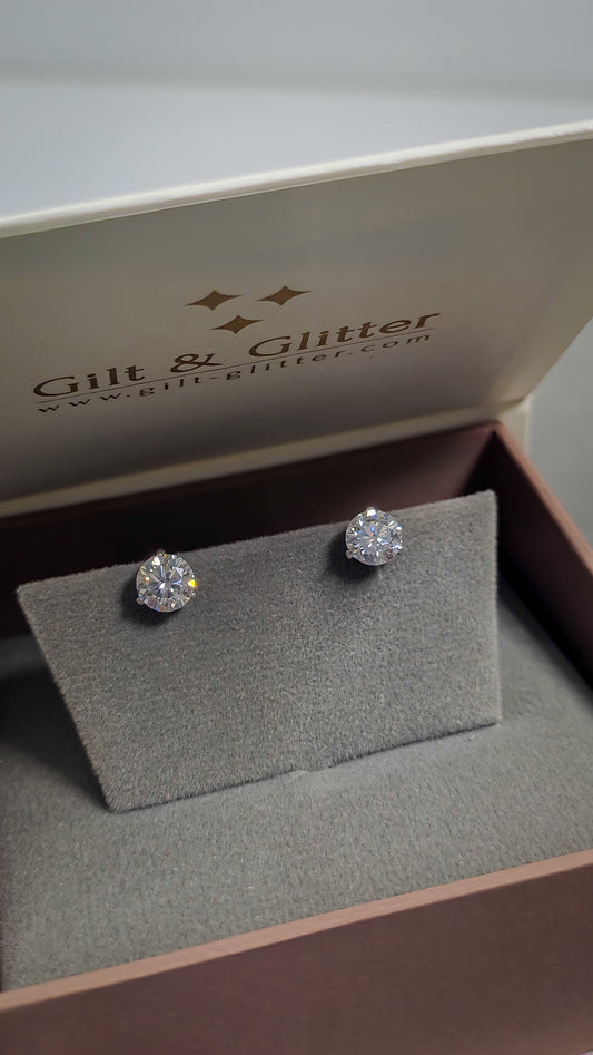 Silver Earrings E141 (Moissanite)
