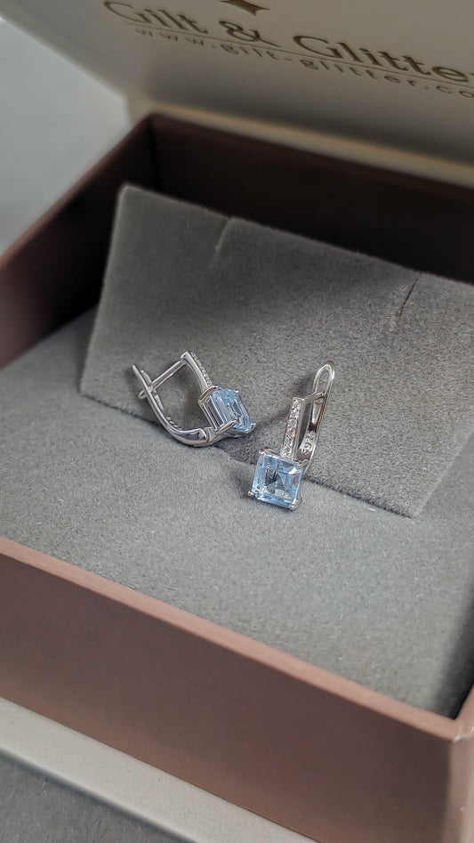 Silver Earrings E142 (Natural Topaz)