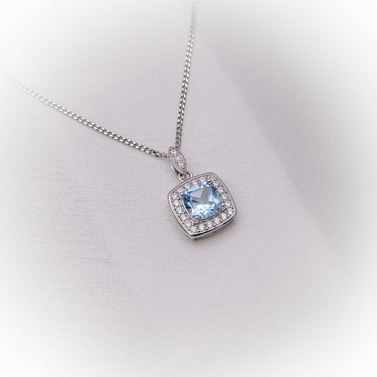 Silver Necklace N108 (Natural Topaz)