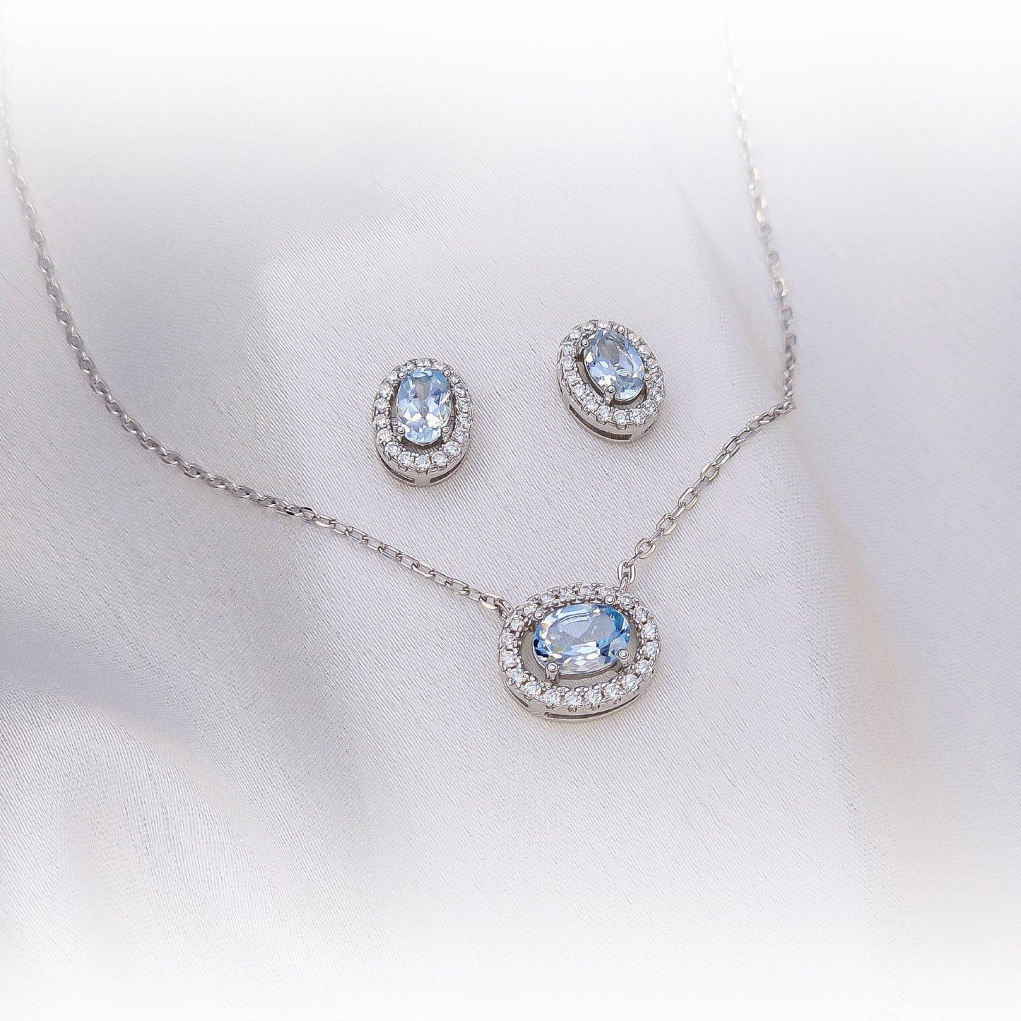 Fine Silver Set N128 & E071 (Natural Topaz)