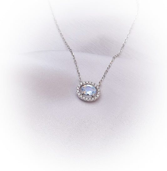 Silver Necklace N128 (Natural Topaz)