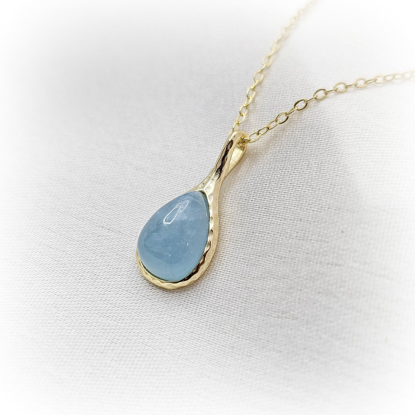 Silver Necklace N146-G (Natural Aquamarine)