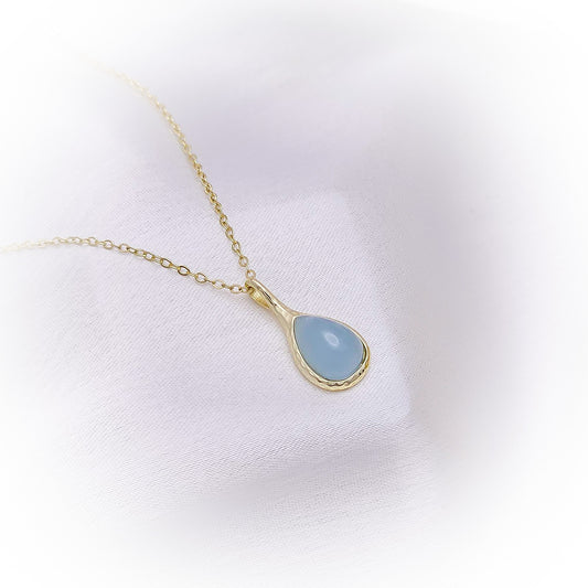 Silver Necklace N146-G (Natural Aquamarine)