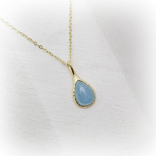 Silver Necklace N146-G (Natural Aquamarine)