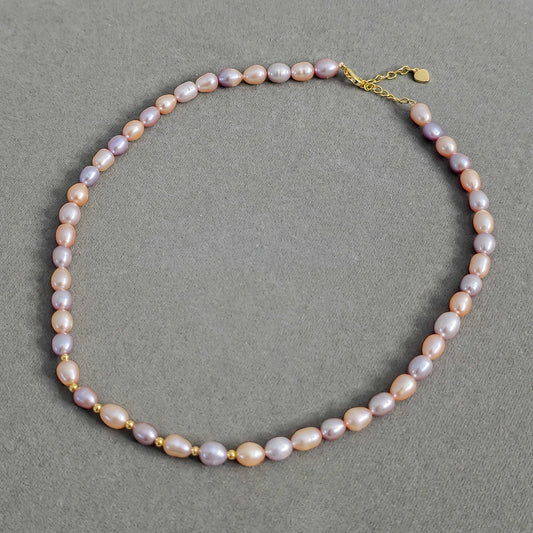 Natural Pearl Beaded Necklace N158-A