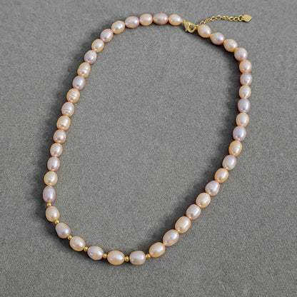 Natural Pearl Beaded Necklace N158-B