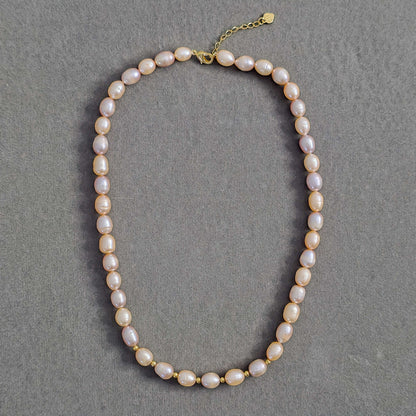 Natural Pearl Beaded Necklace N158-B