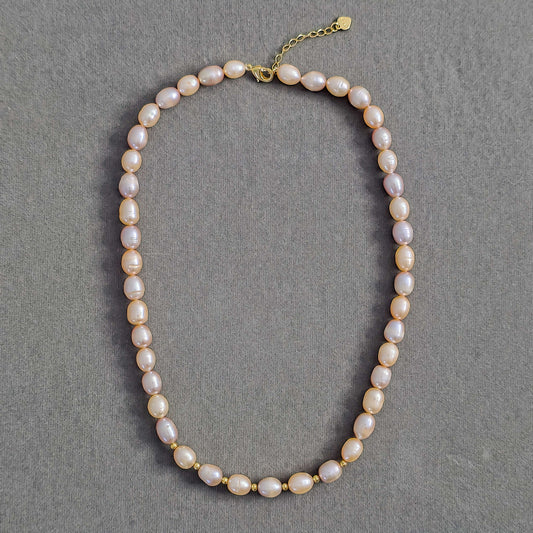 Natural Pearl Beaded Necklace N158-B