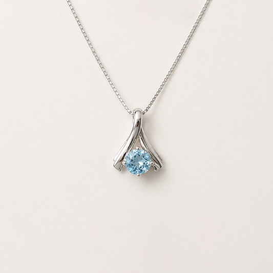Silver Necklace N206 (Natural Topaz)
