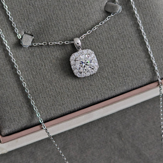 Silver Necklace N218 (Moissanite)