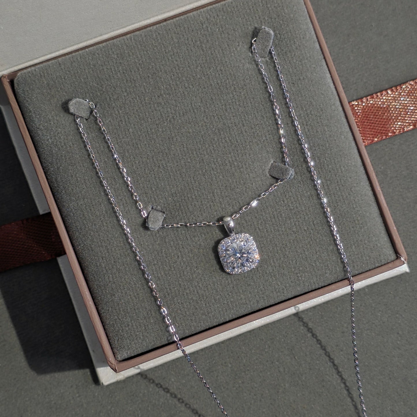 Silver Necklace N218 (Moissanite)