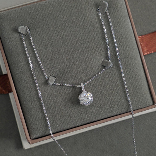 Silver Necklace N219 (Moissanite)