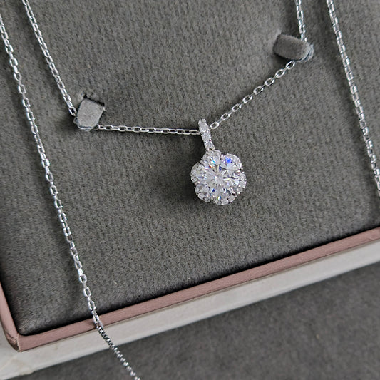 Silver Necklace N219 (Moissanite)