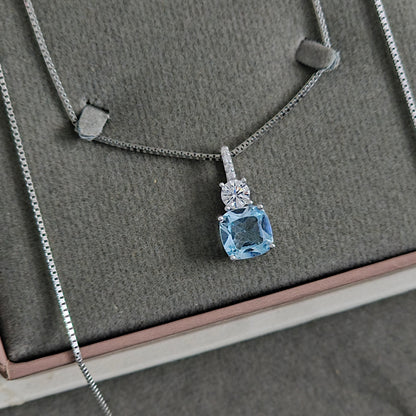 Silver Necklace N220 (Natural Topaz)