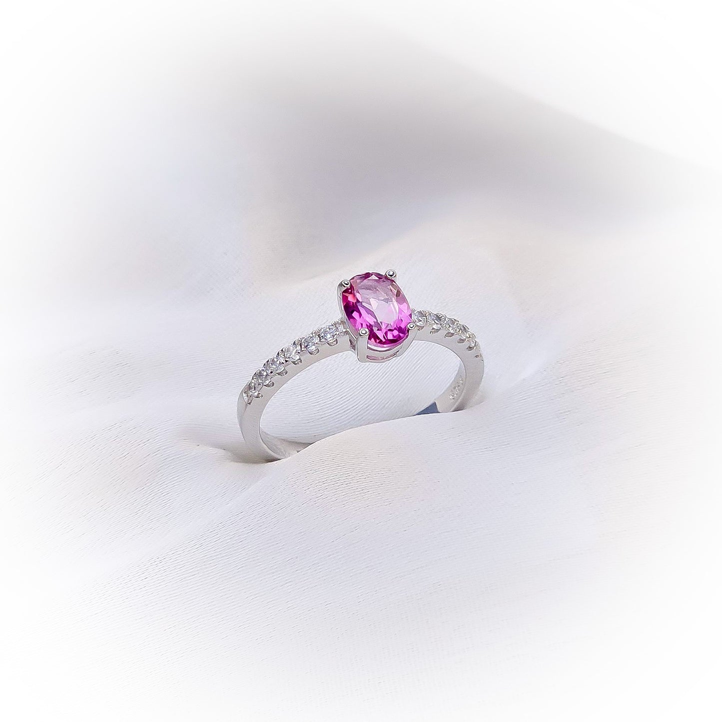 Silver Ring R071 (Natural Pink Topaz)