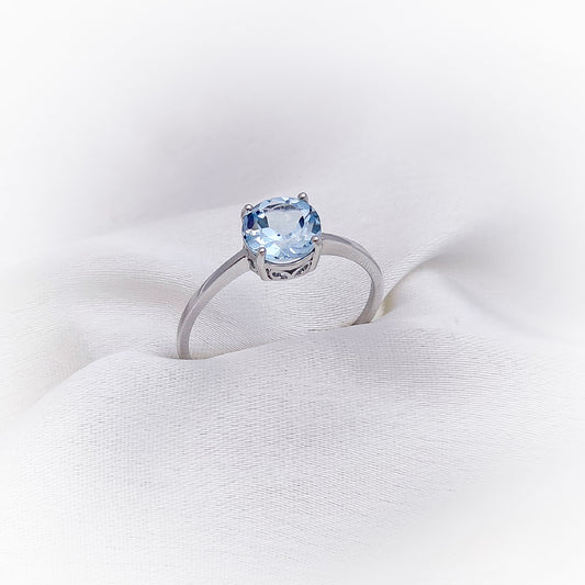 Silver Ring R095 (Natural Topaz)
